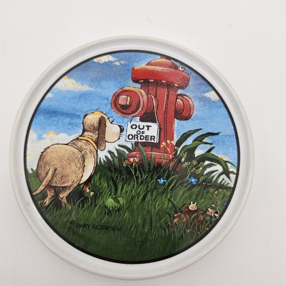 Clay Design Ceramic Coasters Gary Patterson Dog Lovers Set of 4 Rubber Bottom - Picture 8 of 8